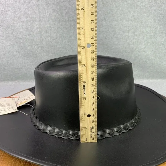 Cov-Ver Hat Cowboy Fitted Mens X-Large Black Leather Water Repellent Shapeable